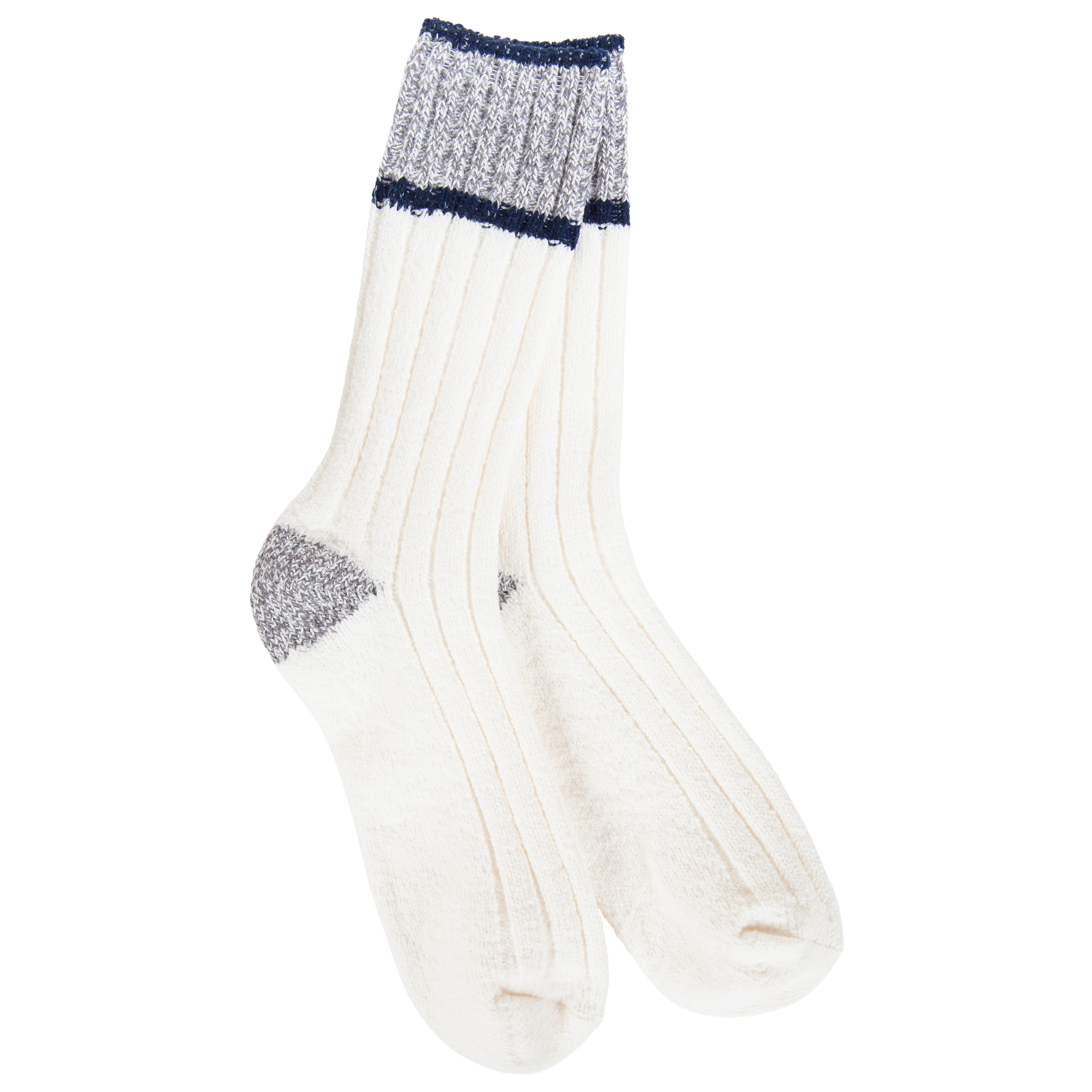 Weekend Ragg Color Block Crew Ivory Grey Navy