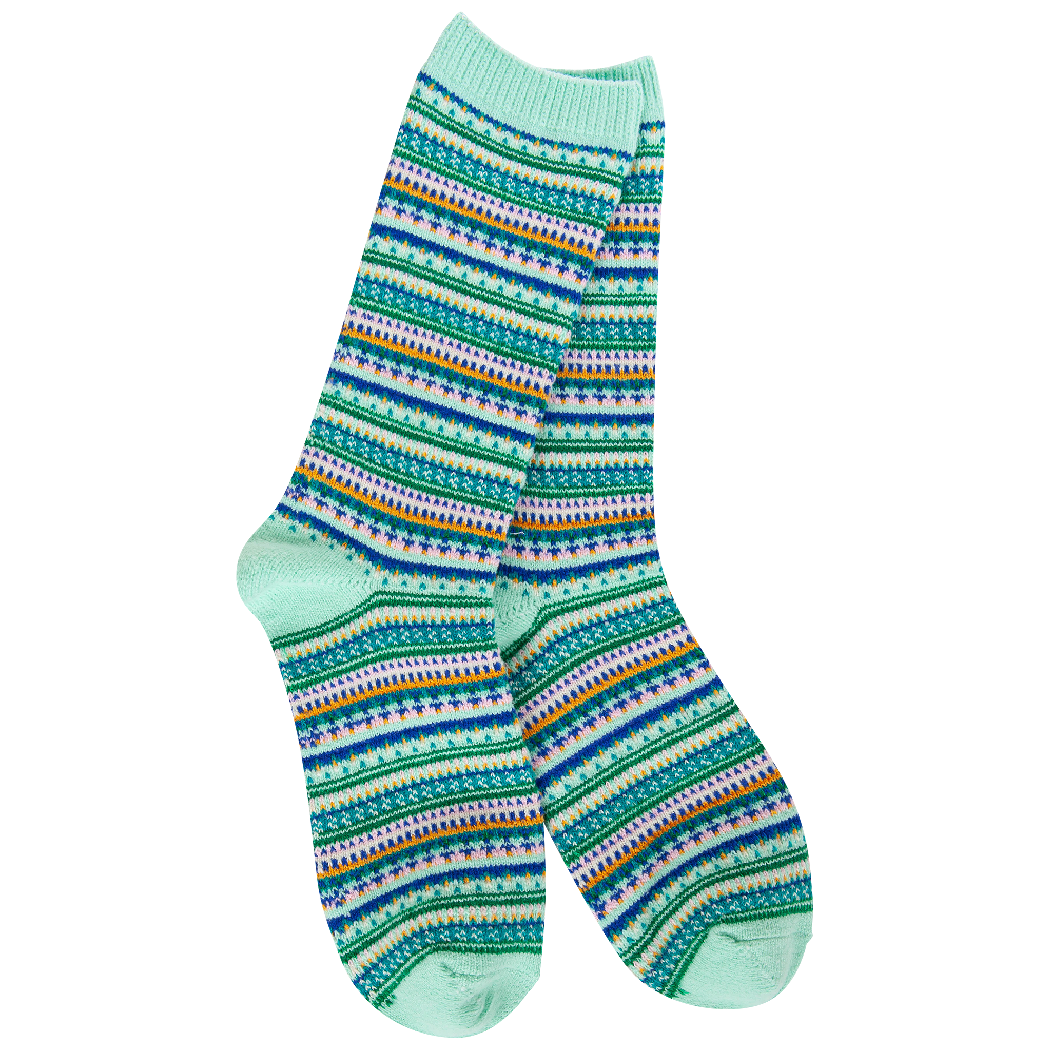 Weekend Boucle Crew Mint Stripe