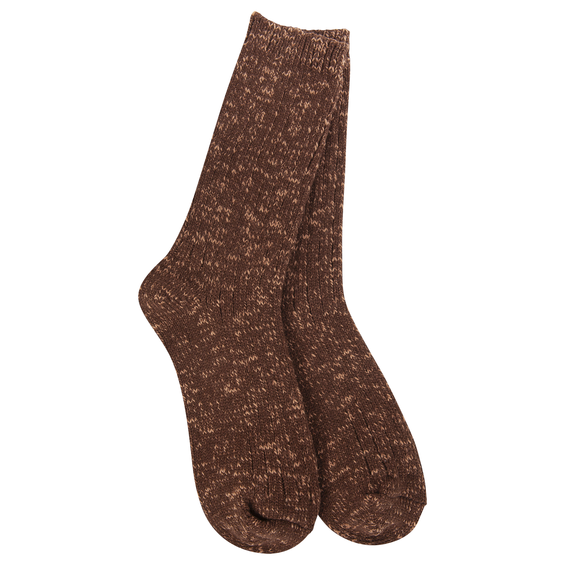 Cotton Slub Marled Crew Coffee