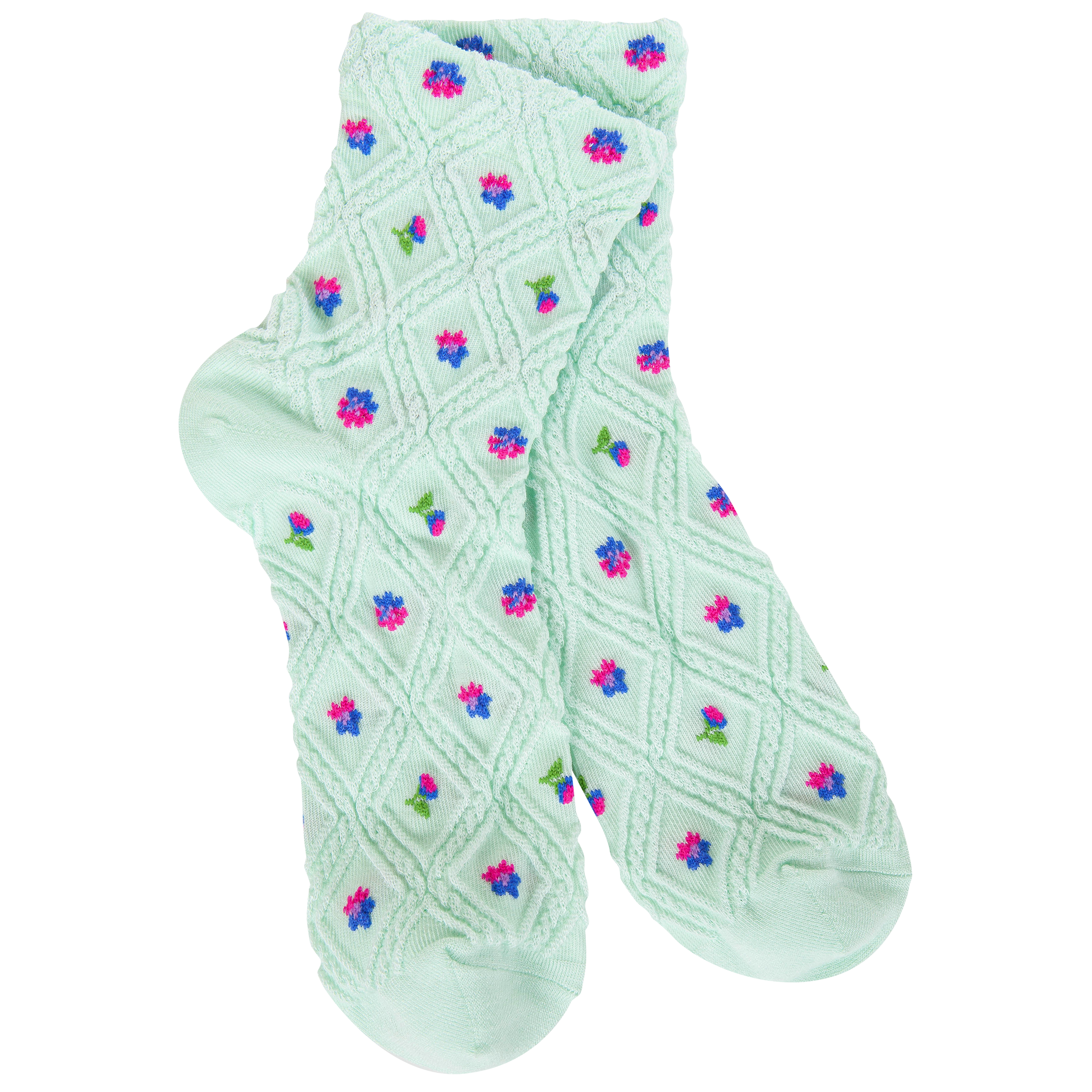 Lattice Quarter Rosebud Green Blue Bud