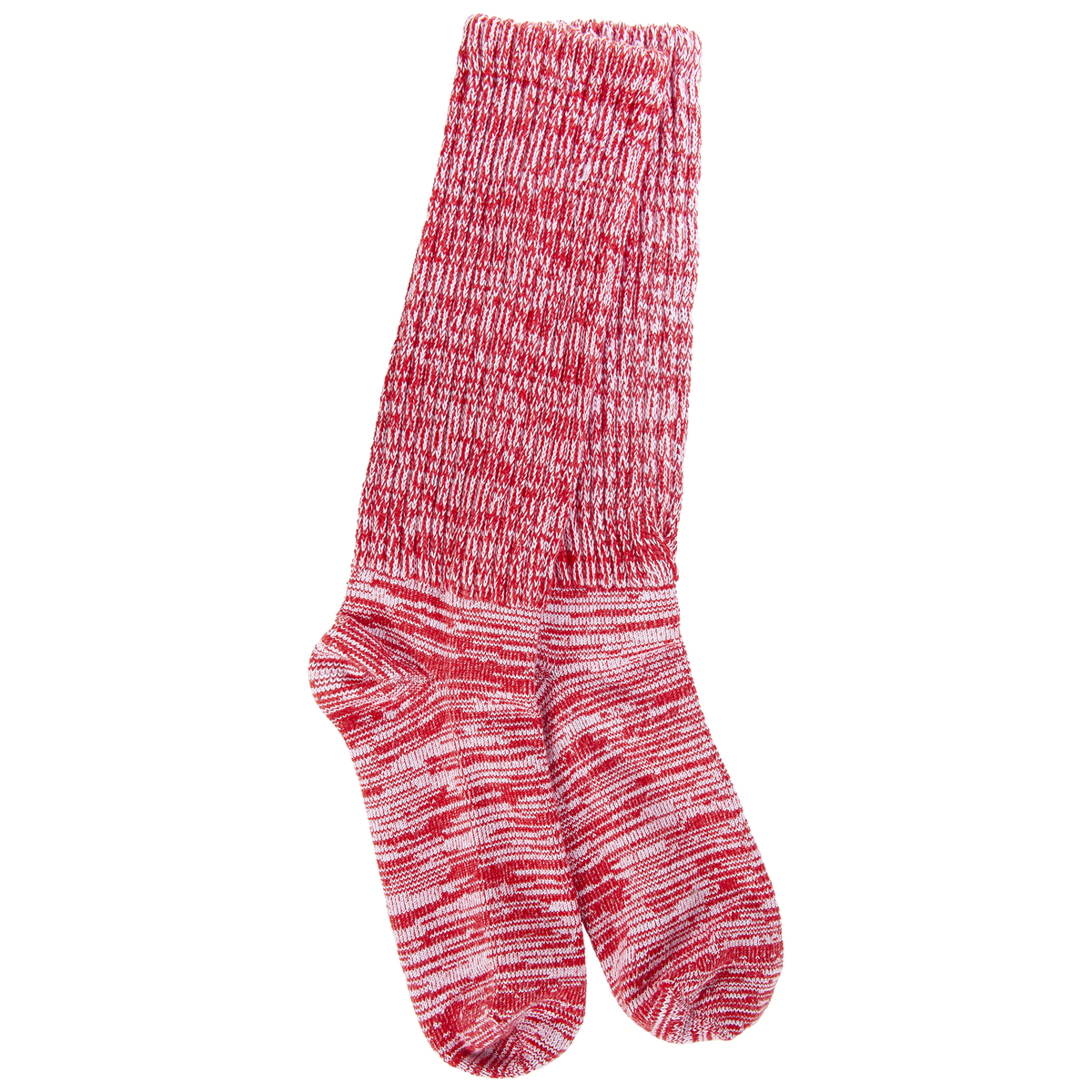 Slub Slouch Crew Socks | Slouch Scrunch Socks in Red or Green