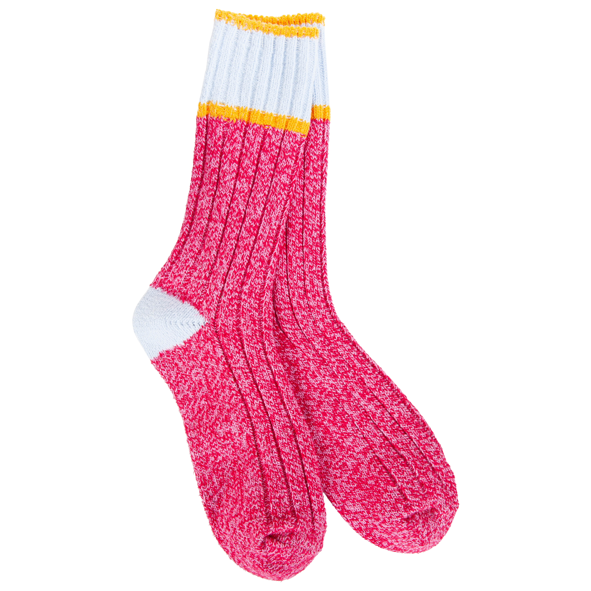 Weekend Ragg Color Block Crew Pink Blue Orange